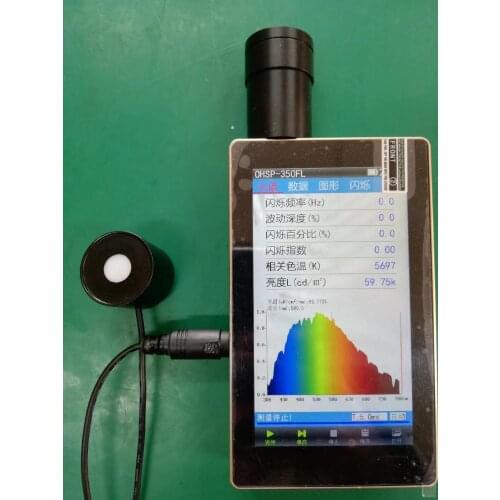 OHSP350FL customized Spectrometer Flicker Test also Luminance cd/m2 (pdf csv available)