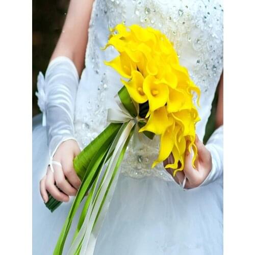 Wholesale 30pcs Real Touch Decorative Artificial Flowers Calla lily Wedding Bouquet Artificial Wedding Bouquet Party Supplies 20