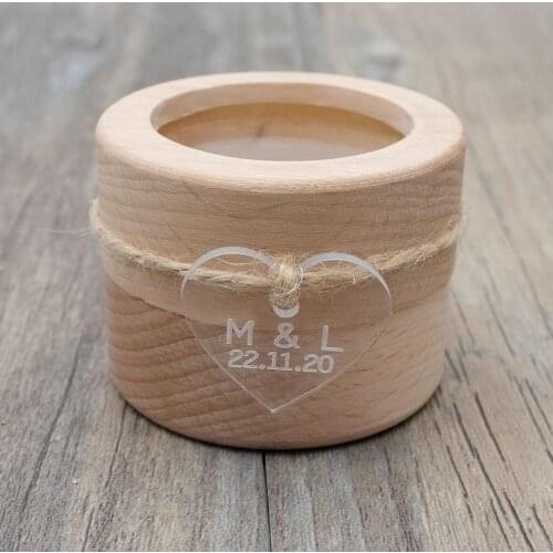 Personalized Wedding Ring Box,Engagement Ring Bearer Box,Rustic Ring Box with Heart,Wedding Gift