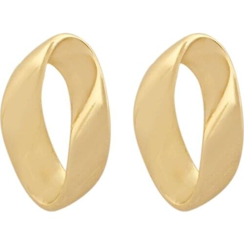 Lovely Gold Color Plating Twist Circe Stud Earrings For Women OL Decoration Casual Elegant Dainty Gorgeous Jewelry Accessory