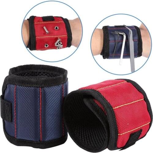 Durable magnetic wristband, portable screw tool bag, drill bit, wristband