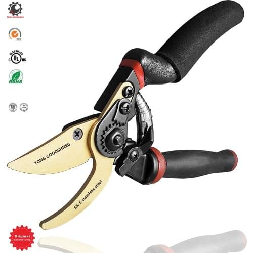 Professional Heavy Duty Garden Bypass Pruning Shears, Tree Trimmers Secateurs, Hand Pruner, Stainless Steel Blades