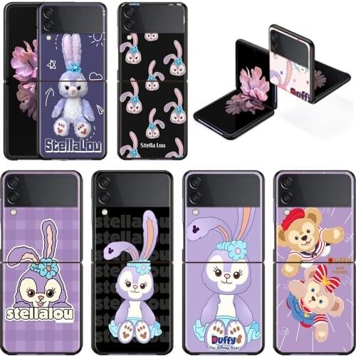Stellalou rabbit Shockproof Cover for Samsung Galaxy Z Flip Flip3 5G Black Phone Case Shell Hard Fundas Coque Capa