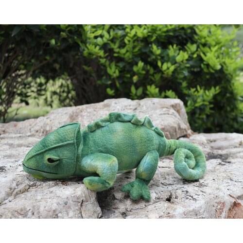 40CM Lifelike Green Chameleon Plush Toys Soft Realistic Wild Reptile Stuffed Toys For Boys Kids Birthday Christmas Gifts