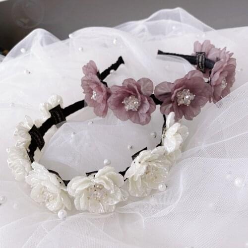 Resin Handmade Flowers Hairband Bride Hair Hoop Bands Women Headband Fashion Girls Hair Accessories Magazine Shooting Decoration