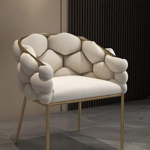 Light Luxury Fashion Living Room Chairs Home Furniture Armchair Soft Back Makeup Chair Modern Living Room Furniture Dining Chair