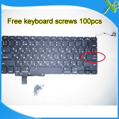 Brand New For MacBook Pro 17.1" A1297 Small Enter RS Russian keyboard+100pcs keyboard screws 2009-2012 Years