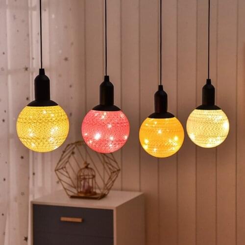 LED Night Light Chandelier Cotton Line Ball String Living Room Lamp Ceiling Light Home Decoration