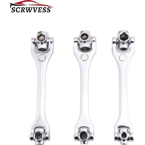 SCRWVESS 8-21mm 8 IN 1 Socket Wrench Spanner Double-Ended Torque Ratchet Wrench Spanner Key Head Square Ratchet Socket Wrench