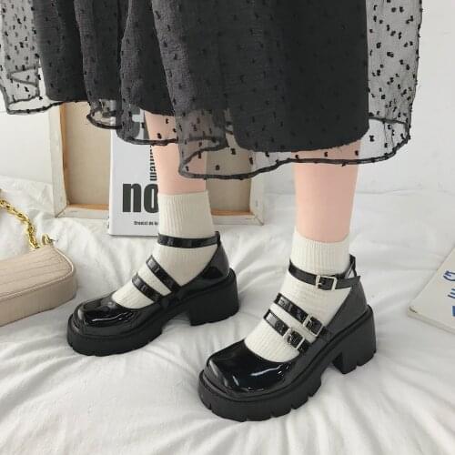 Shoes Lolita Shoes Women Japanese Style Mary Jane Shoes Women Vintage Girls High Heel Platform Shoes College Student
