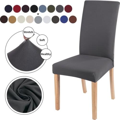 1/2/4/6pcs Solid Color Spandex Dining Chair Covers Grey Black Stretch Slipcovers Universal Removable houssz de chaise