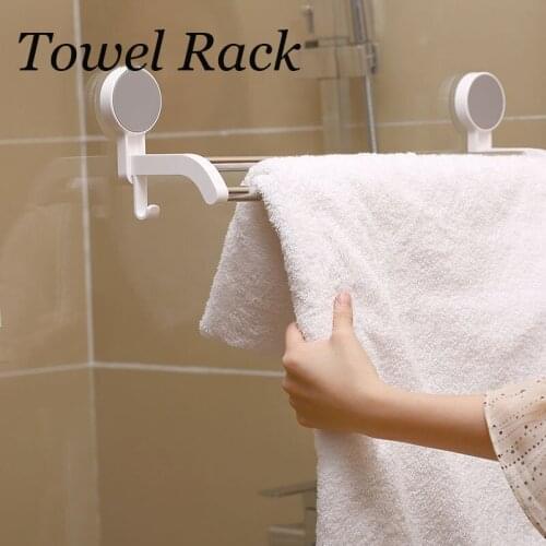 Towel Hanger Wall Mounted No Nail Towel Rack Stainless Steel Wall Hanging Towel Bar Rail Towel Holder Bathroom Accessories