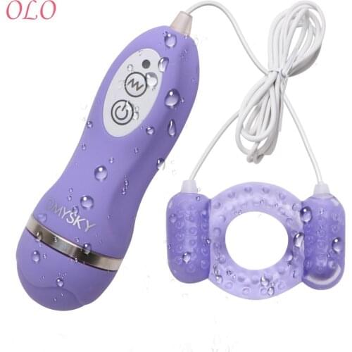 OLO Waterproof Penis Stimulator Vibrate Penile Ring Jump Egg Vibrator Persistent Ring Sex Toys For Men Masculine Masturbation