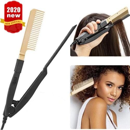 Heated Hair Straightener Hot Comb Straightener Iron Wet Dry Use Electric Alloy Straightening Brush Hair Straight Styling Tools