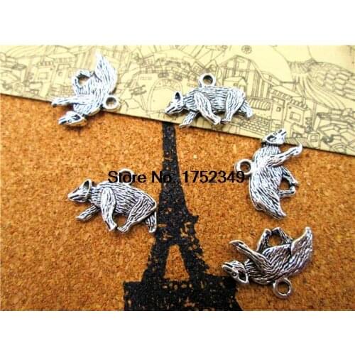 100pcs Hufflepuff Emblem charm badger charm in silver tone 21x15mm