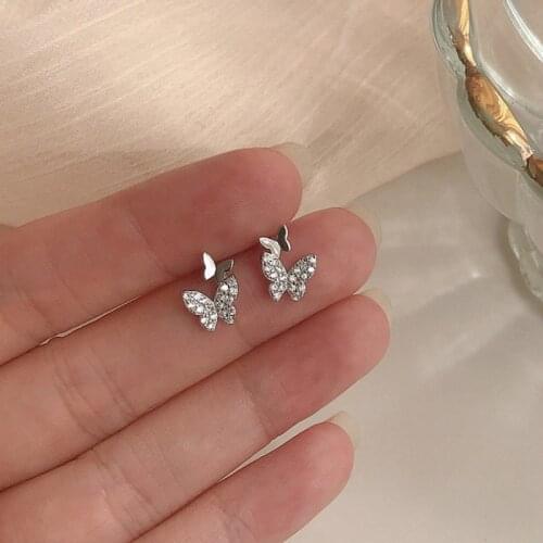 2020 New South Korean Butterfly Sweet Light Luxury Earrings Fashionable Versatile Simple Butterfly Earrings Female Jewelry