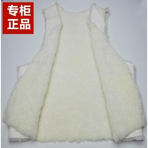 2021 winter pure sheepskin fur one vest inner lining male sheep shearing leather warm vest