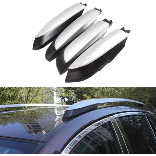 4PCS For Toyota RAV4 RAV 4 XA40 2013 2014 2015 2016 2017 2018 Silver Roof Rack Bar Rail End Replacement Cover Shell Accessories
