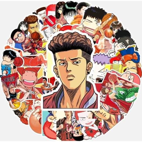 50 PCS Slam Dunk Classic Japanese Comic Stickers Waterproof PVC Decal for Laptop Helmet Bicycle Luggage Phone Case