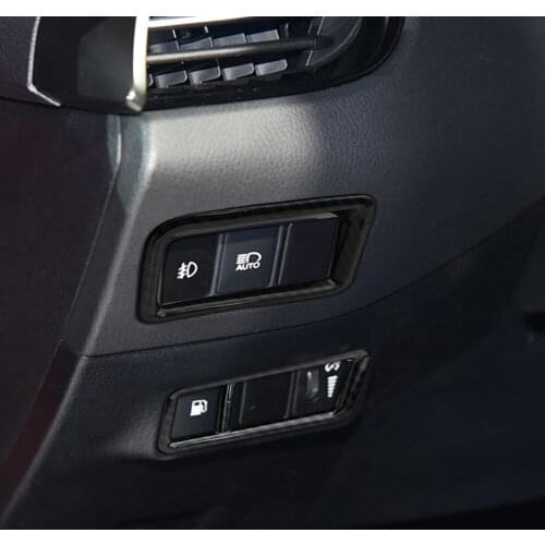 Car Inner Stick Cover ABS Chrome Front Head Headlight Light Switch Inner Trim Frame Lamp 2pcs for TOYOTA C-HR CHR 2017 2018