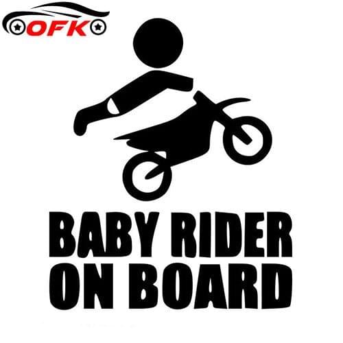 Car Stickers Baby Rider on Board Sign Warning Cute Rear Window Decal Interesting Waterproof Cartoon PVC,14cm*20cm