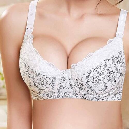 Maternity Women Feeding Breastfeeding Bra Lace Floral Underwired Drop Clip Bra