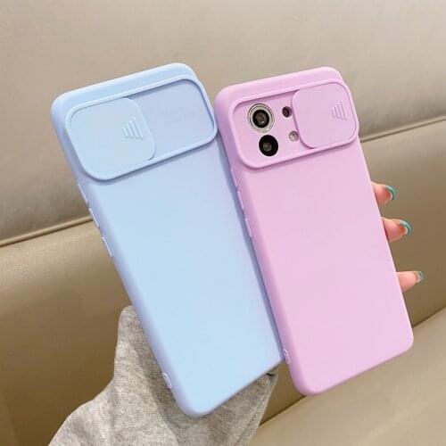 Slide Camera Lens Protection Case For Xiaomi Mi 11 Lite 10T Poco F3 X3 M3 NFC Redmi Note 10 K40 9A 8 Pro 8T Soft Silicone Cover