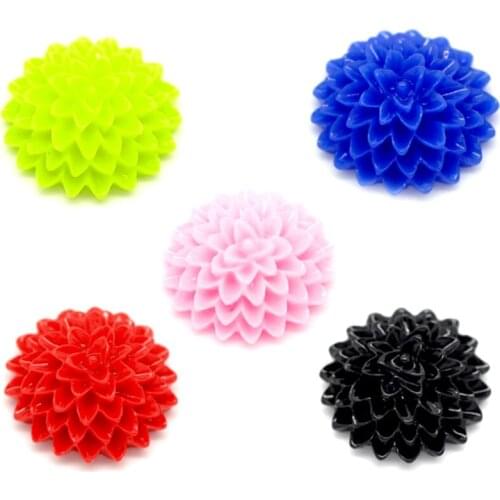 50Pcs Mixed NOT Hole 15x6mm Resin Flowers Loose Beads Flatback Cabochon Scrapbooking Jewelry Finding Making Accessories