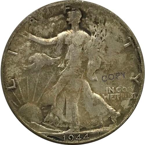 D 1944 United States Walking Liberty Half Dollar Cupronickel Plated Silver Collectibles Copy Coins