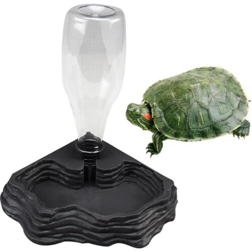 Pet Reptiles Turtles Feeder Water Dispenser Drinking Fountain Dish Bowl Tortoise Lizard Basin Reptile Box Feeding Supplies