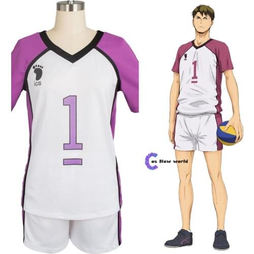 Haikyu Haikyuu Shiratorizawa Academy Wakatoshi Uniform Cosplay Costume Halloween Carnival Women Men Full Set