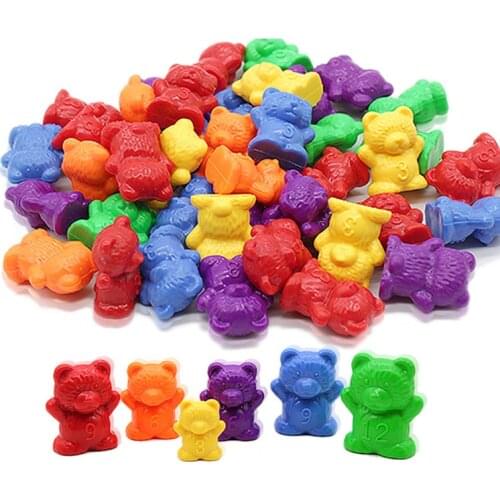 1 Set Rainbow Six Color Bear Educational Cognition Rainbow Color Matching Game Educational Toys Gifts Learning Montessori Toy
