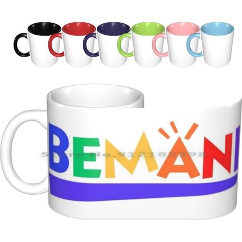 Bemani Logo Ceramic Mugs Coffee Cups Milk Tea Mug Konami Japan Retrogaming Arcade Akihabara Akiba Bemani Sdvx Sound Voltex Iidx