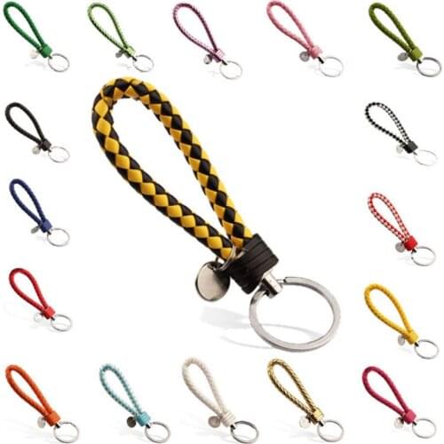 Creative Hand-woven Leather Cord Keychain Trend Wild Braided Rope Car Pendant Gift Unisex Bag Mobile Phone Pendant Accessory