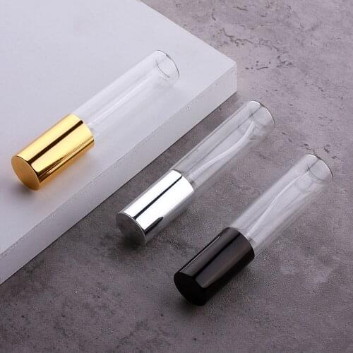 30Pcs/Lot 15ml Round Clear Glass Perfume Bottle Refillable Perfume Bottles Sprayer Fine Mist Empty Bottles Black silver Gold Lid