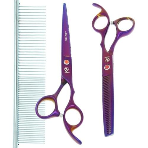 Meish 7 inch Pet Cutting Scissors Thinning Shears for Trimming Dog Japanese Steel Animal Grooming Shears Pet Suppliers B0020A