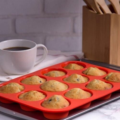 24-Hole Multi-Grid Round Silicone Muffin Cup Mold Muffin Cake Chocolate Baking Tray Silicone Cake Mold