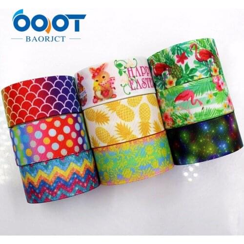 OOOT BAORJCT 181181 25 mm 10 yards Cartoon Ribbons Thermal transfer Printed grosgrain Wedding Accessories DIY handmade material