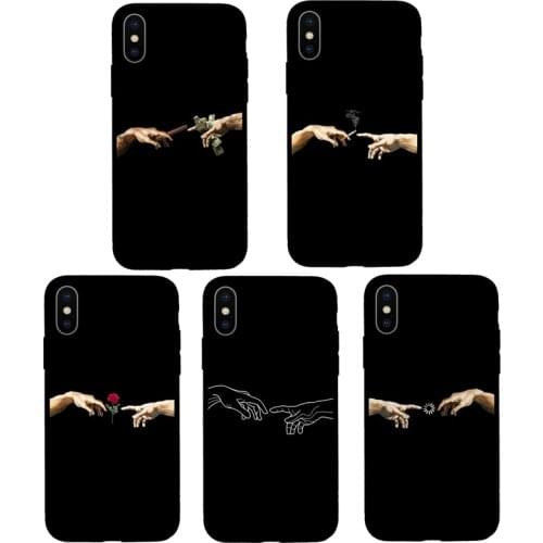 Hands Art David Adam Garden Painted Soft Case For iphone 7 8 Plus 11 Pro 6 6s X XS Max XR 5s SE Phone Cover Coque Funda Case