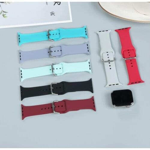 Soft silicone sports bracelet for Apple Watch 6 5 4 3 2 42mm 38mm 40mm 44mm, for iwatch replacement watch strap accessories