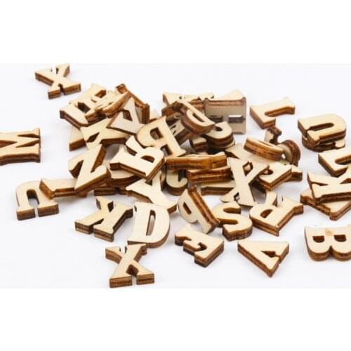 Natural Wood Mixed A-Z Letter&Alphabet Craft Accessories Scrapbooking For Handmade Sewing Home Decoration 16mm 50pcs