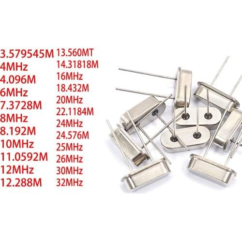 New Quartz crystal oscillator straight plug two feet HC-49S passive clock oscillator crystal 11.0592M 12MHz 4 6 8 20