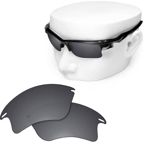 OOWLIT Polarized Replacement Lenses of Black Chrome for-Oakley Fast Jacket XL OO9156 Sunglasses