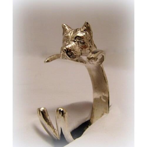 Wholesale New Trendy Staffordshire bull terrier Ring Gold Silver Promose Rings For Women Girl World Of Warcraft Overwatch Aros