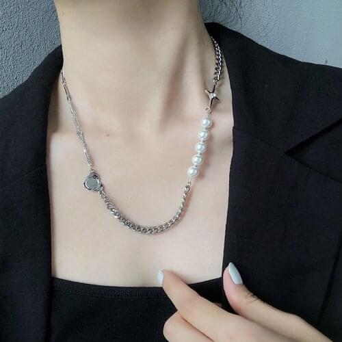 Ins Japanese and Korean Stitching Necklace for Women Choker New Trendy Niche Design Simple Ornament