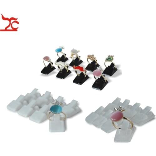 Wholesale 20Pcs Mini Plastic Frosted Jewelry Display Holder Ring Decoration Stand Ring Storage Organizer Holder Clip Rack
