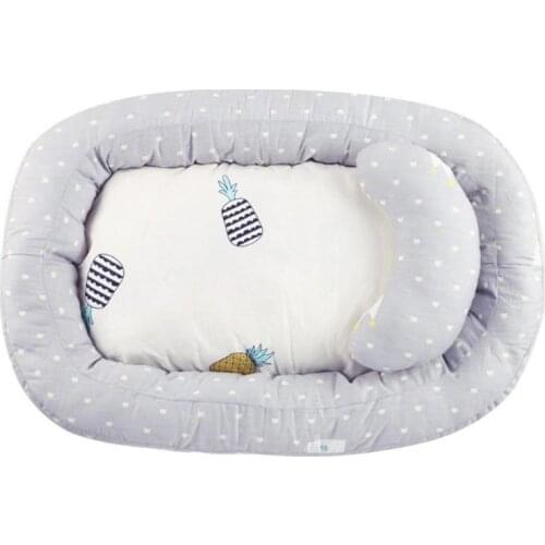 Portable Baby Nest Bed Crib Removable Washable Protect Cushion with Pillow