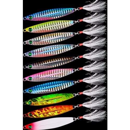 10pcs Metal Casting Jig Spoon Fishing Lure 7 g - 40g Jigging Lead Winter Ice Sea Bass Fishing Lures Saltwater Fishing Tackle