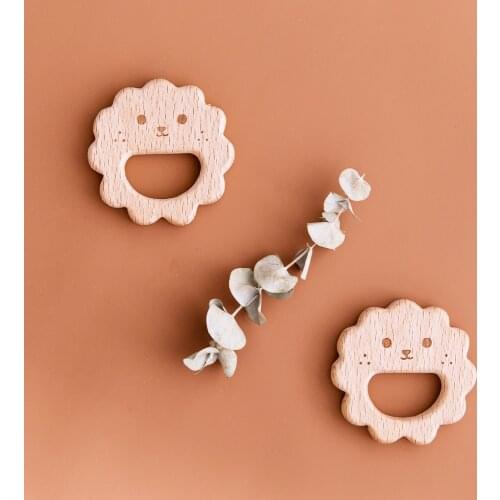 Newborn Baby Teether Organic Baby Wooden Teether Natural Teething Toy Baby Shower Gift Toddler Beech Teether 5pc/lot