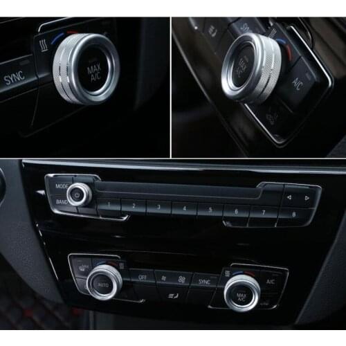 3Pcs For BMW 1 2 3 4 Series F30 F34 F46 GT X1 F47 F48 13-17 Car Styling Air Conditioning Knobs Audio Circle Trim Alloy Accessory